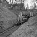 Canadian Pacific Railway diesel locomotive 6551 in gorge north of Canada's First Railway Tunnel, cir