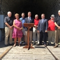 July 30, 2015 - Gord Brown, MP (third from right) with members of the City of Brockville Railway Tun